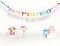 Happy Birthday Banner,Pre-Strung Colorful Cardboard Birthday Banner with Colorful Dot Decoration Garland, Rainbow Theme Party Supplies